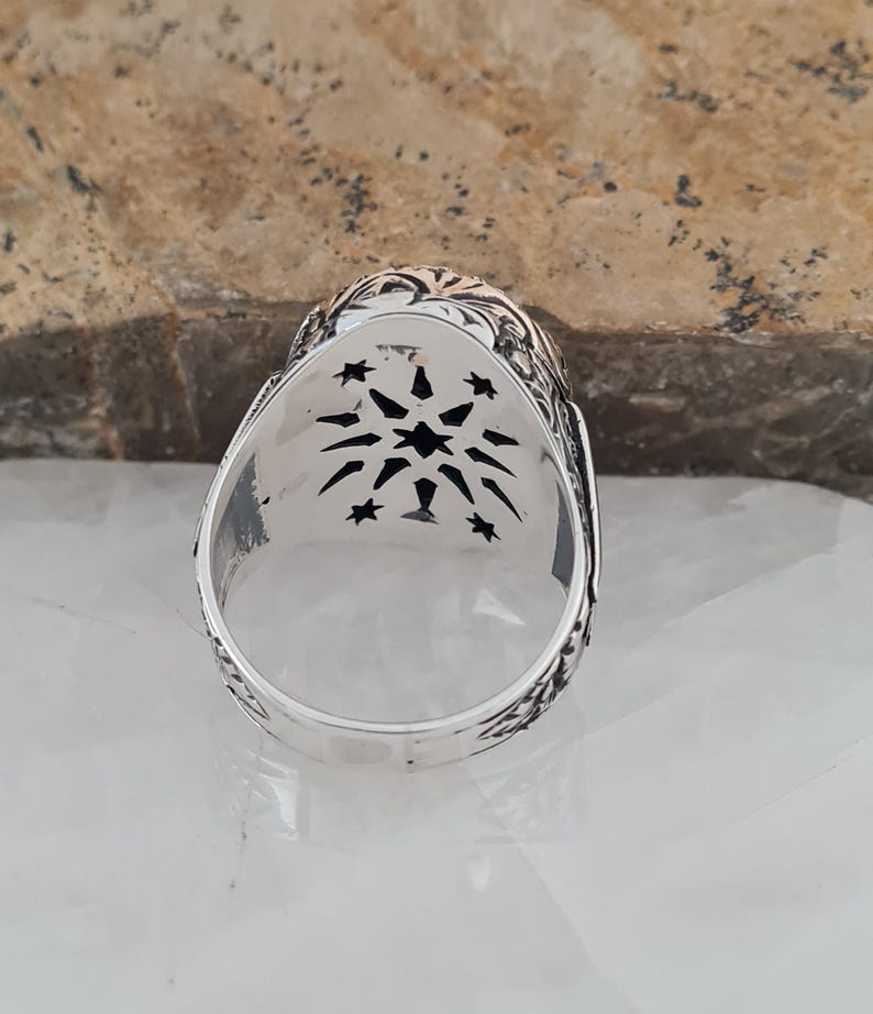 Master Mason Blue Lodge Ring - Handmade Sterling Silver Onyx Masonic - Bricks Masons