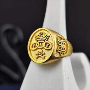 Order of Odd Fellows Ring - Gold Engraved With Various Sizes & Materials - Bricks Masons