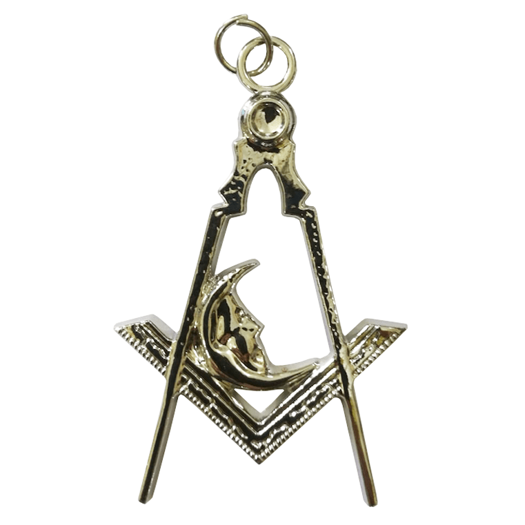 Junior Deacon Blue Lodge Officer Collar Jewel - Silver Metal - Bricks Masons