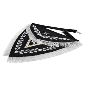 Knights Templar Apron - Triangular Black Velvet Hand Embroidery With Silver Tassels