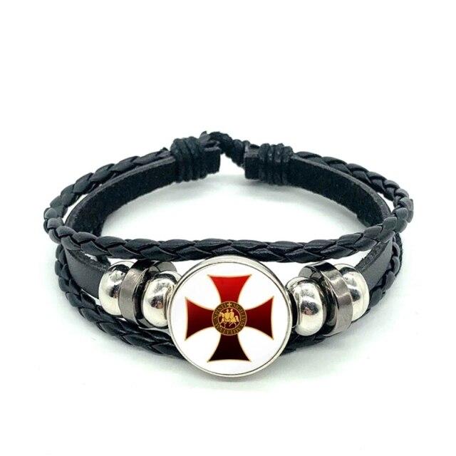 Knights Templar Bracelet - Red Cross - Bricks Masons