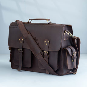 Knights Templar Briefcase - Handmade Leather - Bricks Masons