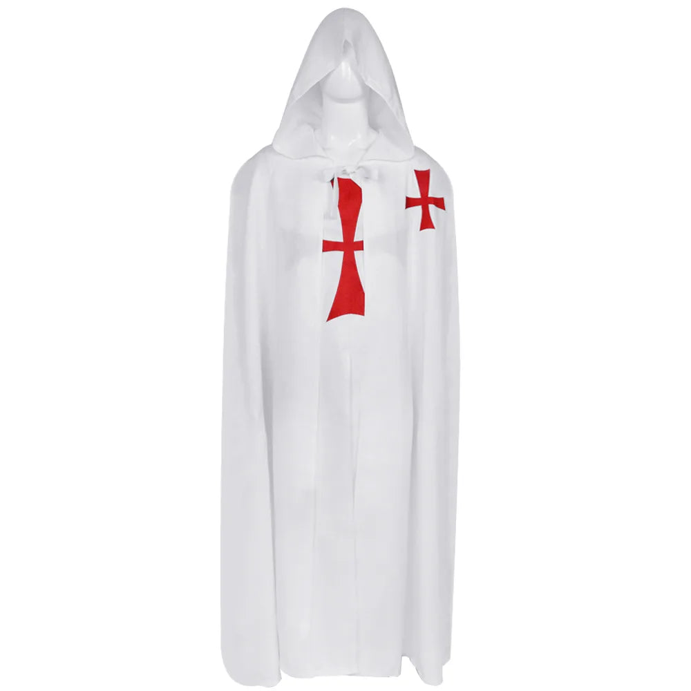 Knights Templar Cloak - White & Black Polyester