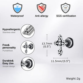 Knights Templar Earring - Waterproof Stainless Steel Stud Earrings - Bricks Masons