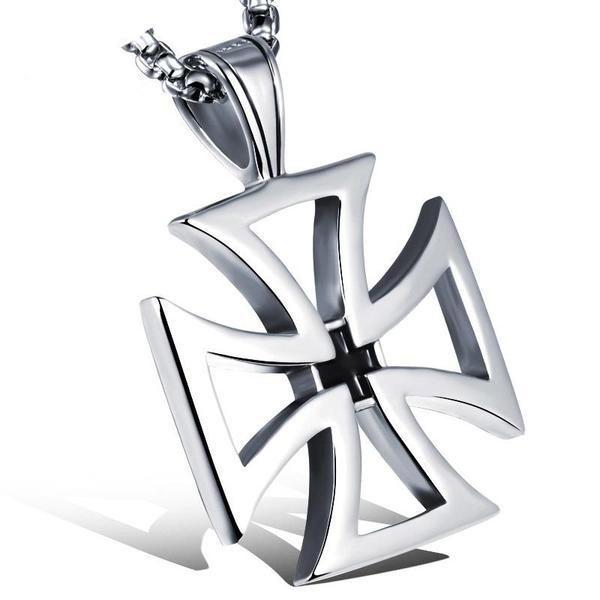 Knights Templar Necklace - Double Maltese Cross - Bricks Masons