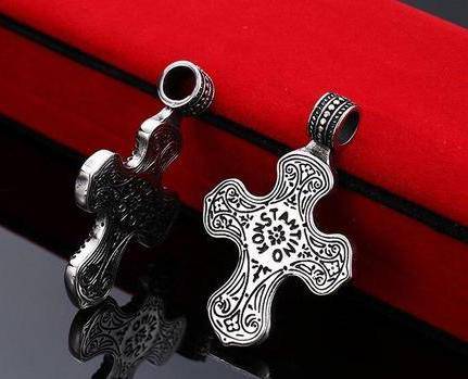 Knights Templar Necklace - Silver Konstantine Cross - Bricks Masons