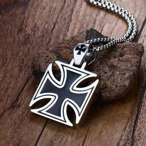 Knights Templar Commandery Necklace - Vintage Iron Cross - Bricks Masons
