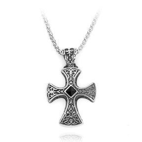Knights Templar Necklace - Zirconia Cross - Bricks Masons