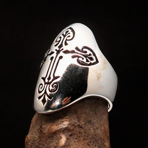 Knights Templar Ring - Antiqued Sterling Silver Cross