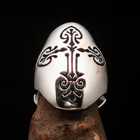 Knights Templar Ring - Antiqued Sterling Silver Cross
