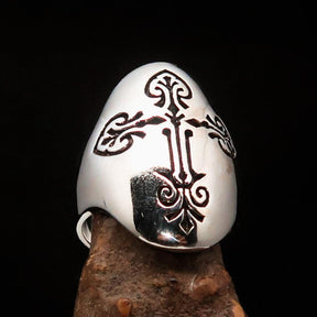 Knights Templar Ring - Antiqued Sterling Silver Cross