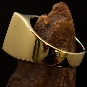 Knights Templar Ring - Black Cross Brass Gold Ring - Bricks Masons