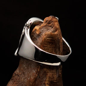 Knights Templar Ring - Black Shield Cross Sterling Silver