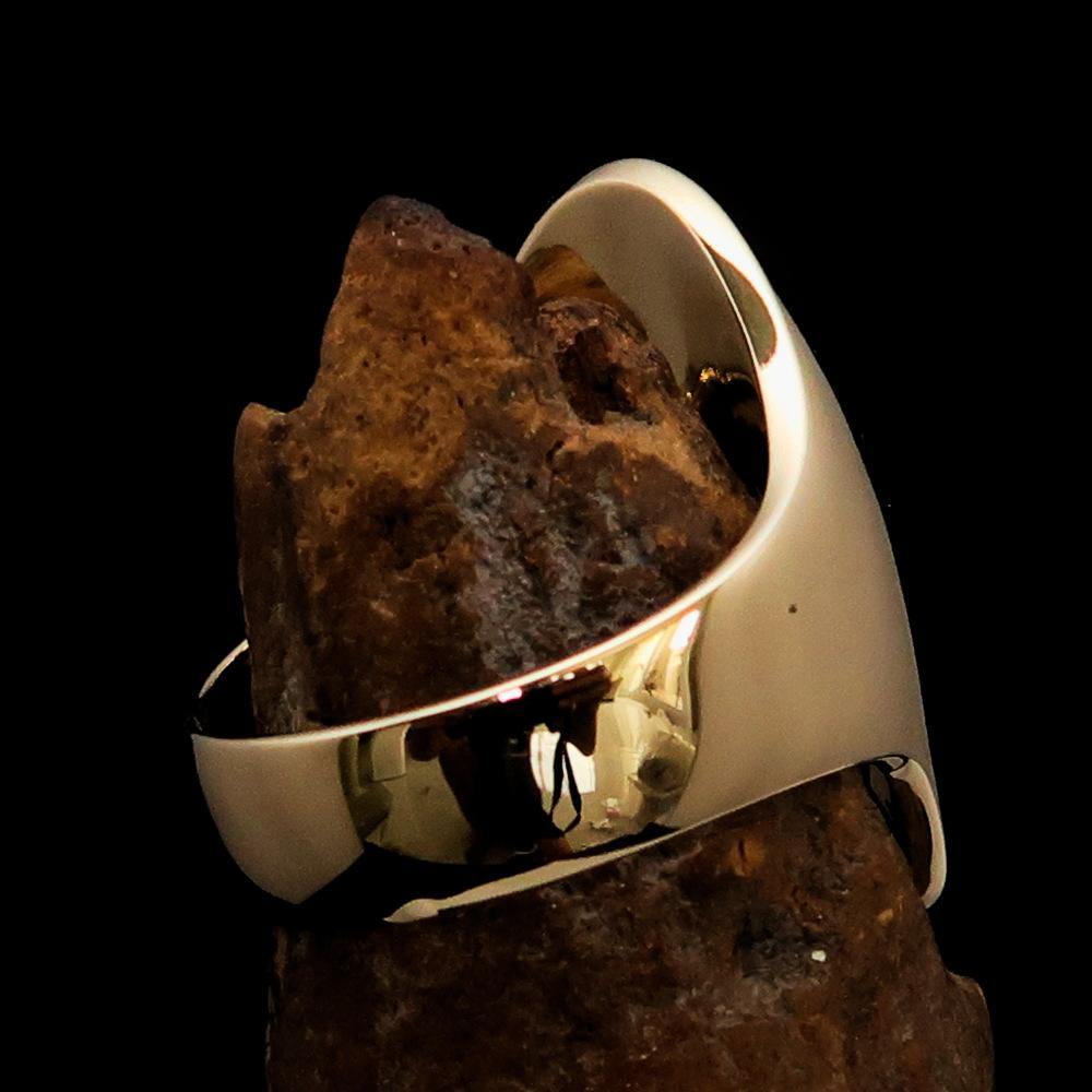 Knights Templar Ring - Gold Brass Ring With Cross