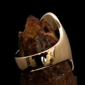 Knights Templar Ring - Gold Brass Ring With Cross