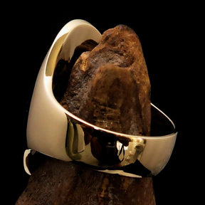 Knights Templar Ring - Gold Brass Ring With Cross