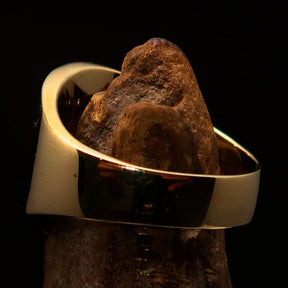 Knights Templar Ring - Gold Cross Antiqued Brass