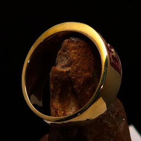 Knights Templar Ring - Gold & Red Brass Cross