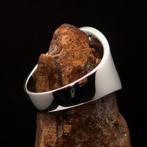Knights Templar Ring - Green Fleur De Lis Sterling Silver