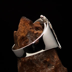 Knights Templar Ring - Green Templar Shield Cross Sterling Silver