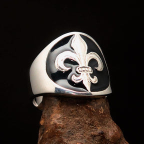 Knights Templar Ring - Knight Fleur De Lis Sterling Silver