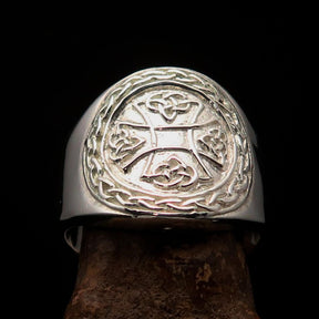 Knights Templar Ring - Polished Cross Sterling Silver
