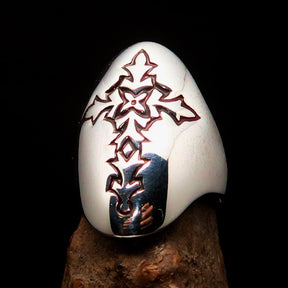 Knights Templar Ring - Red Cross Sterling Silver