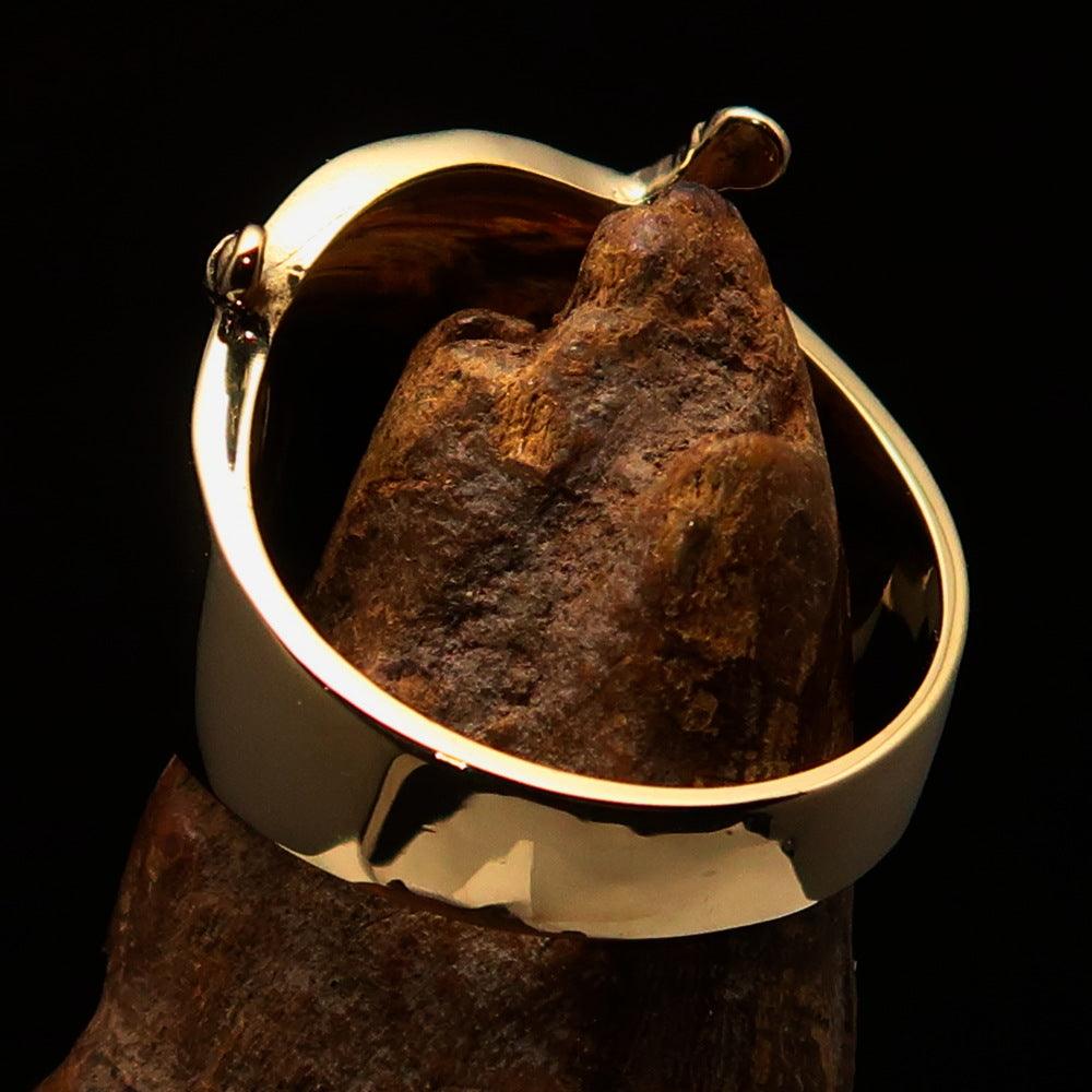 Knights Templar Ring - Red & Gold Shield Solid Brass - Bricks Masons