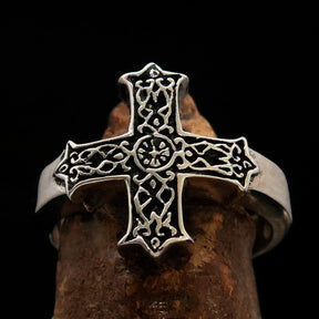 Knights Templar Ring - Silver & Black Cross Sterling Silver