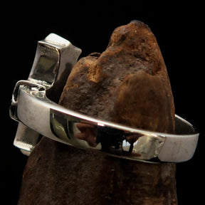 Knights Templar Ring - Silver & Black Cross Sterling Silver