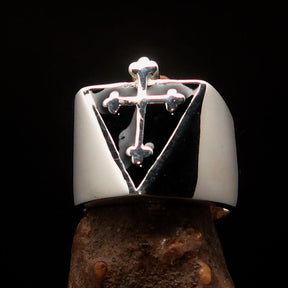 Knights Templar Ring - Silver Cross Sterling Silver