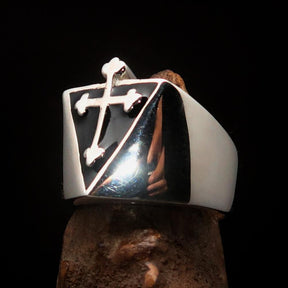 Knights Templar Ring - Silver Cross Sterling Silver