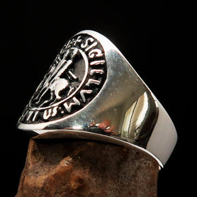 Knights Templar Ring - Sterling Silver Sigillum MilItum XPISTI