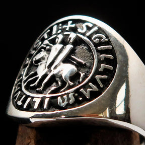 Knights Templar Ring - Sterling Silver Sigillum MilItum XPISTI