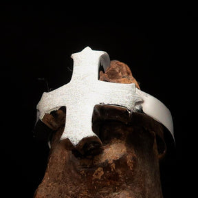 Knights Templar Ring - Templar Cross Sterling Silver - Bricks Masons