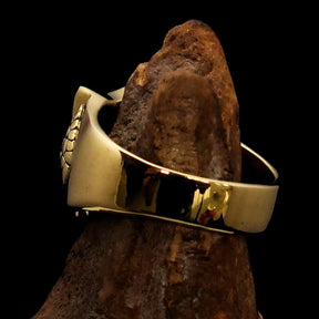 Knights Templar Ring - White & Red Templar Cross Brass