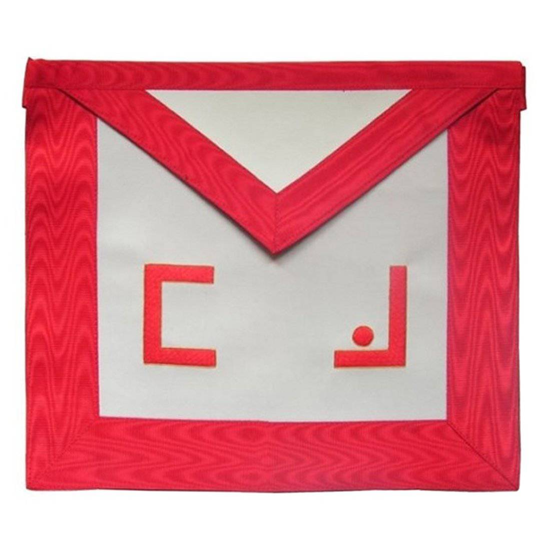 Master Mason Scottish Rite Apron - Red Moire with Masonic Letters