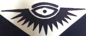Master Mason Blue Lodge Apron - Navy Blue & White Silk Threads Hand Embroidery - Bricks Masons