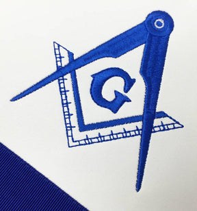 Master Mason Blue Lodge Apron - White & Navy Blue with Different Materials - Bricks Masons