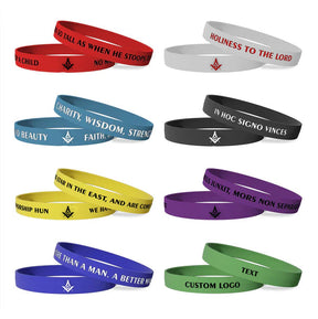 Master Mason Blue Lodge Bracelet - Various Silicone Colors - Bricks Masons