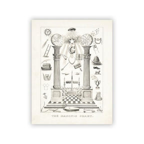 Master Mason Blue Lodge Canvas - Chart Black and White - Bricks Masons