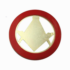 Master Mason Blue Lodge Car Emblem - Golden Blue Compass and Square G Medallion - Bricks Masons