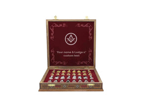 Master Mason Blue Lodge Chess Set - 16.5" (42cm) - Bricks Masons