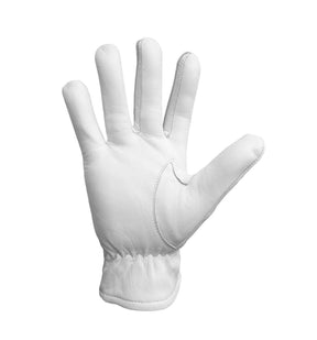 Master Mason Blue Lodge Gloves - White Leather with Yellow and Blue Square & Compass G - Bricks Masons