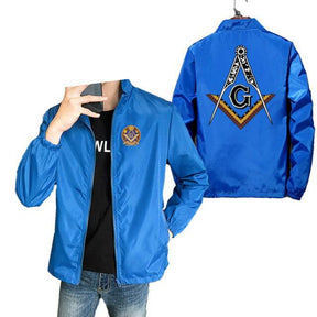 Master Mason Blue Lodge Jacket - Square & Compass G (Various Colors) - Bricks Masons