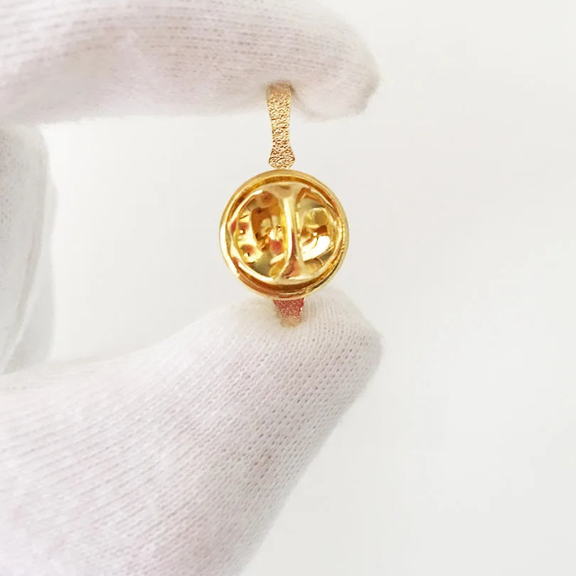 Master Mason Blue Lodge Lapel Pin - Red Enamel Trowel Shape - Bricks Masons