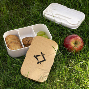 Master Mason Blue Lodge Lunch Box - Wooden Cover with Square & Compass - Bricks Masons