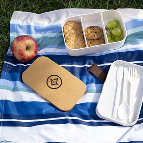 Master Mason Blue Lodge Lunch Box - Wooden Cover with Square & Compass G - Bricks Masons