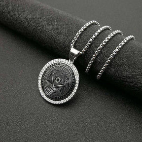 Master Mason Blue Lodge Necklace - Annuit Coeptis Gold & Silver - Bricks Masons