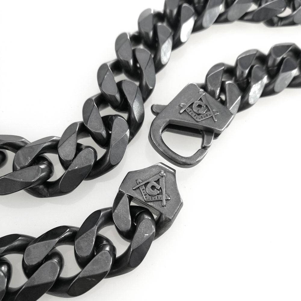 Master Mason Blue Lodge Necklace - Discrete Chain Silver - Bricks Masons